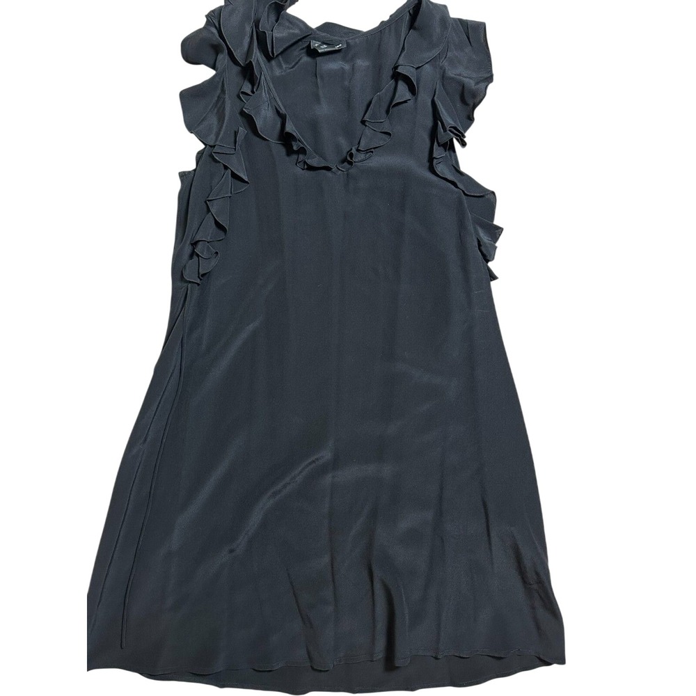 Club Monaco 100% Silk Dress Ruffled Classic Preppy 90s Minimal Essential 4
